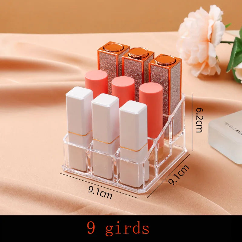 présentoir cosmétique transparent moderne boîte rangement maquillage acrylique 10 gonds doré minimaliste