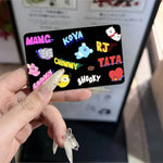 autocollants carte banque cartes modernes dessin animé personnages bt21 coeurs waterproof réutilisables bleu orange