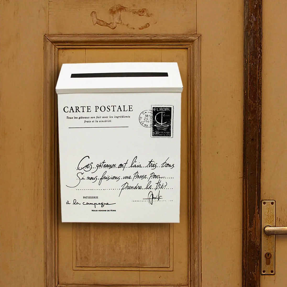 boîte lettres murale métal blanc classique timbre imprimé extérieur jardin porte classic adhesive mounted