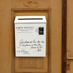 boîte lettres murale métal blanc classique timbre imprimé extérieur jardin porte classic adhesive mounted