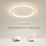 lampe moderne led sensor mouvement blanc noir minimaliste aluminium fer