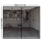 rideau sécurité porte garage noir maille moderne clips 400x200cm aspiration magnétique