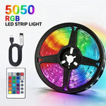 ruban led multicolore rayures horizontales contrôleur usb télécommande adhésif moderne 1m 5m 10m 15m