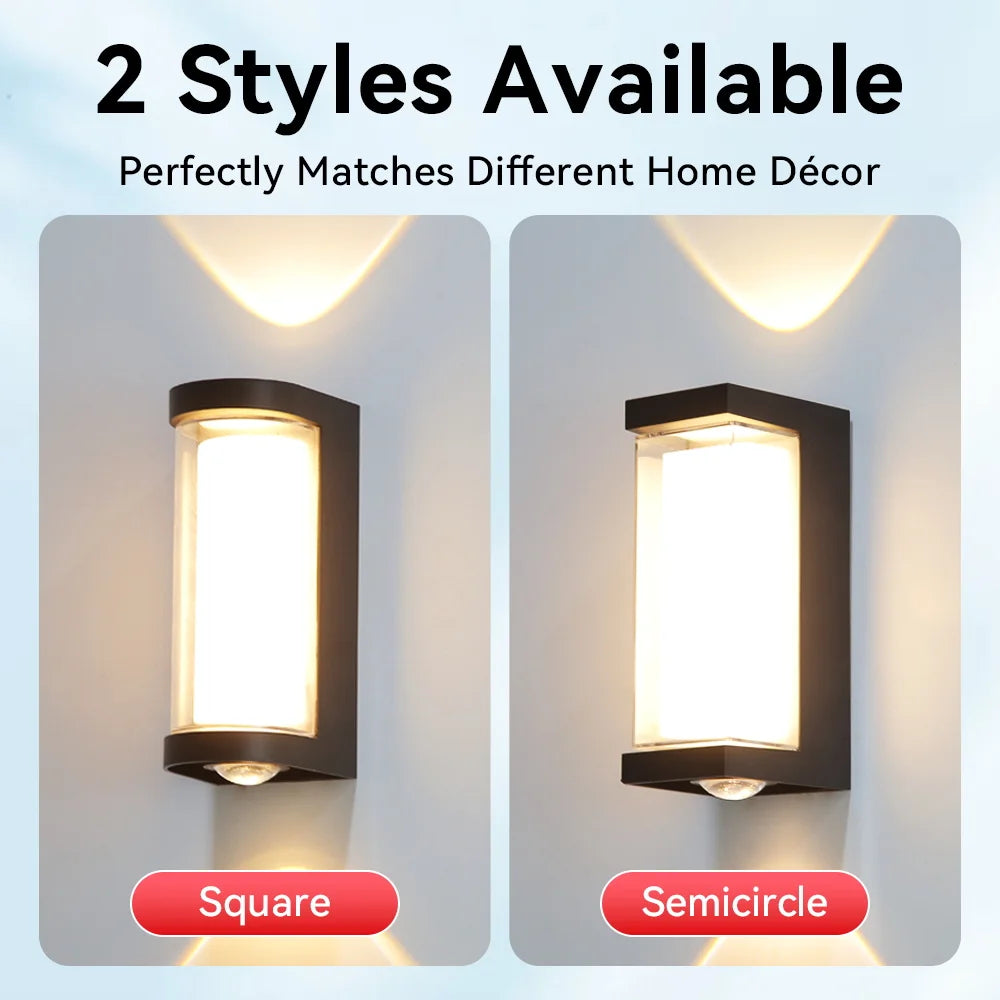 lampe murale led moderne noire blanche 12w 85265v étanche extérieure chambre entrée salle bain