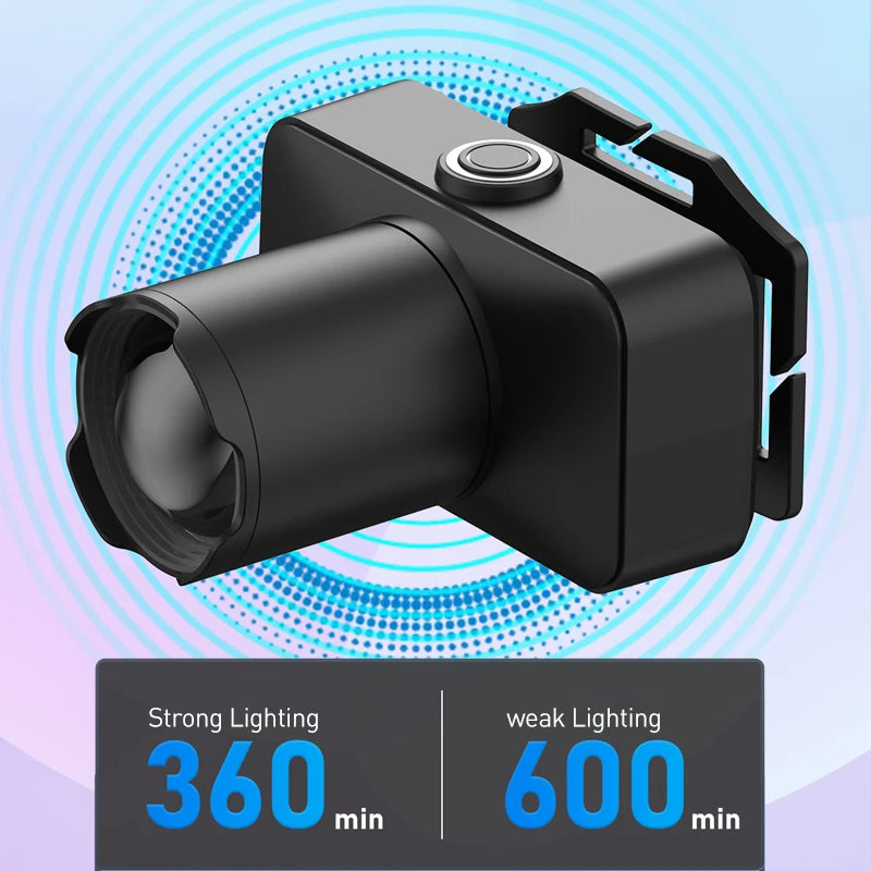 lampe torche led rechargeable projecteur grand angle camping pêche travail plein air flash clips