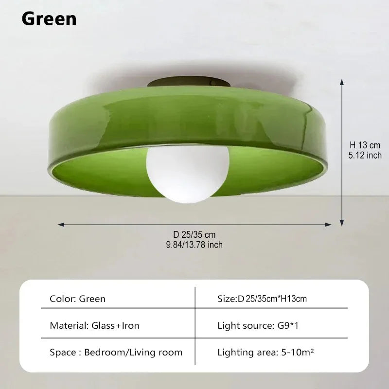 lampe led moderne vert jaune noir blanche adhésive rond lisse opaques chambre salon
