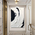 Décoration chambre avec peinture abstraite noir et blanc