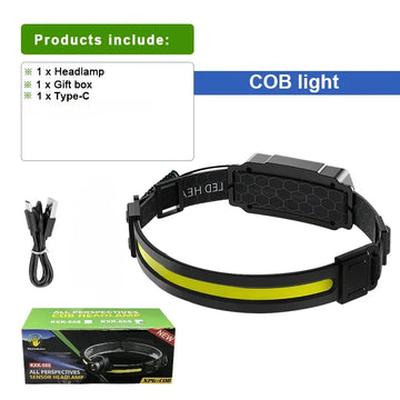 lampe frontale led rechargeable étanche camping pêche course trail hexagonnelle moderne sportive