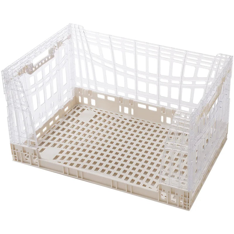 chariot pliable rangement transparent moderne pratique grands compartiments plastique robuste courses