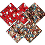 porte clés hello kitty imprimé rouge blanc bleu vintage coton abrasion résistance