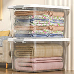 boîtes rangement transparentes plastique réutilisables poignées couvercle moderne empilables organisation maison jardin