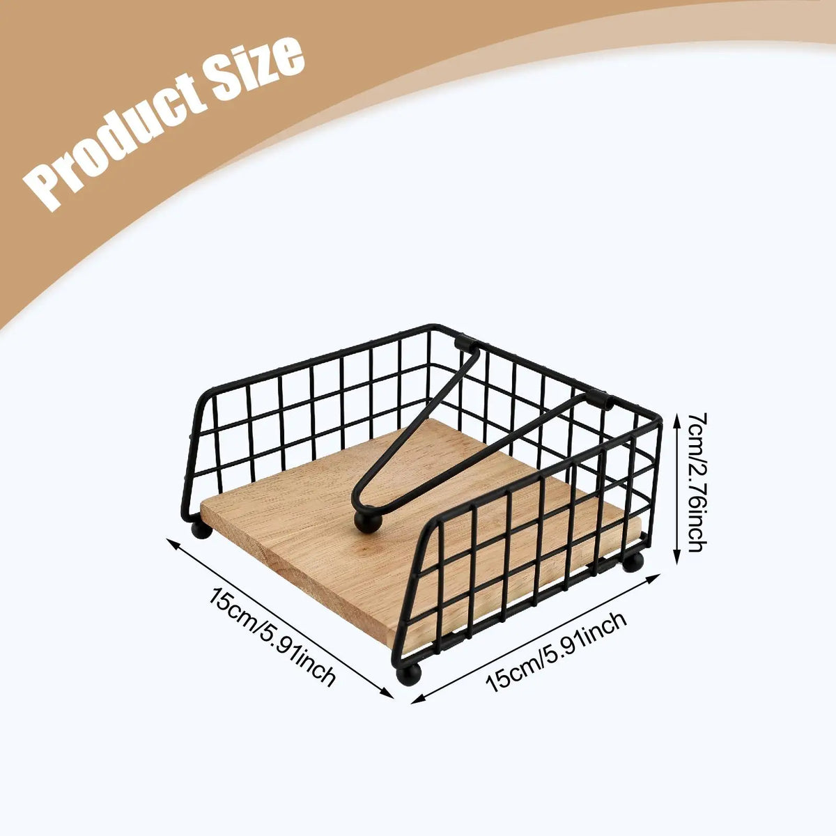 porte serviettes moderne noir doré base bois clair rangement table serviettes papier couverts moderne