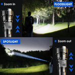lampe poche rechargeable led laser 30w zoom portable camping hunting fishing