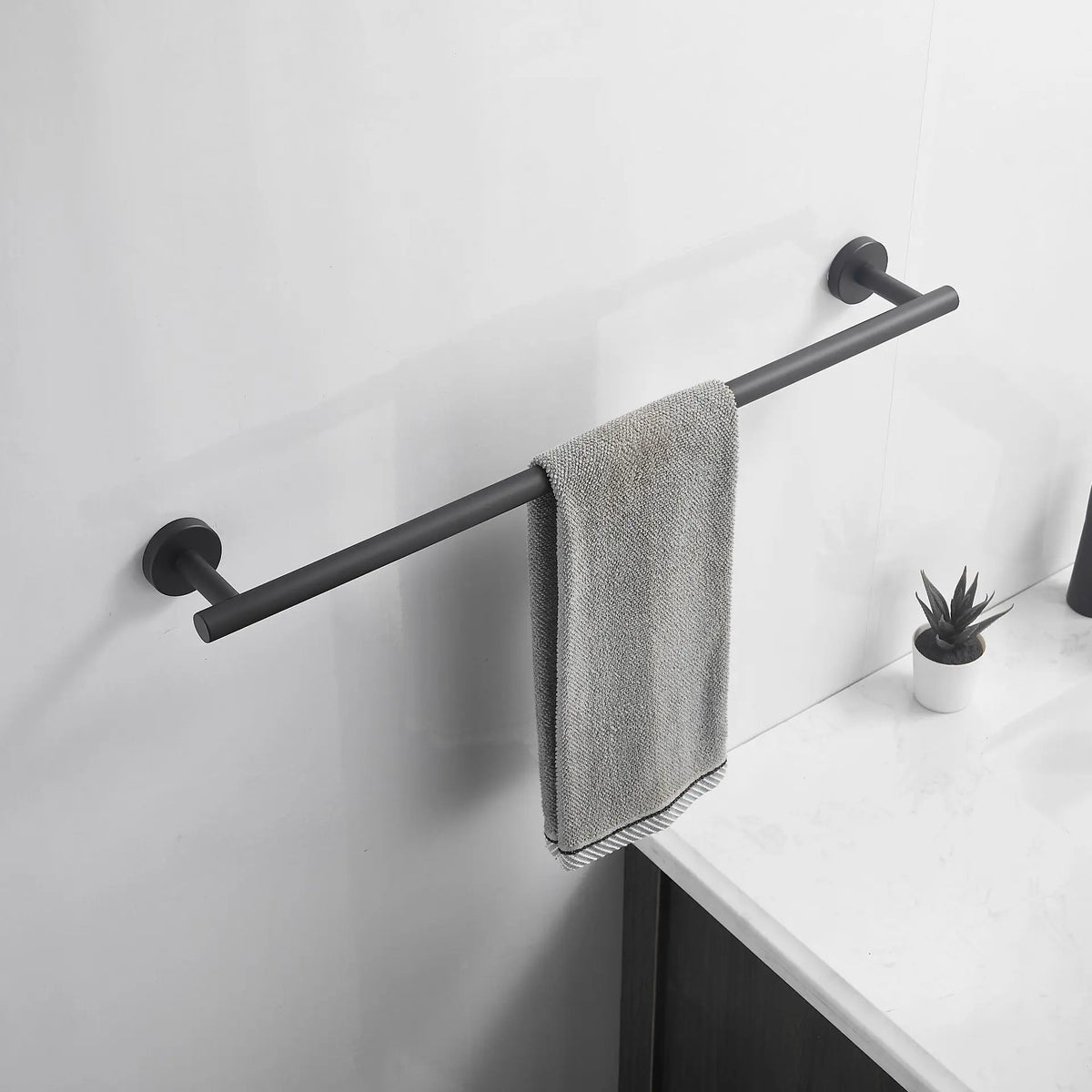 porte serviettes mural acier inoxydable or argent noir lisse moderne fixations vis serviette