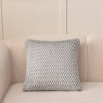 coussin peluche gris moderne 45x45cm simple motif géométrique décoration intérieure farmhouse
