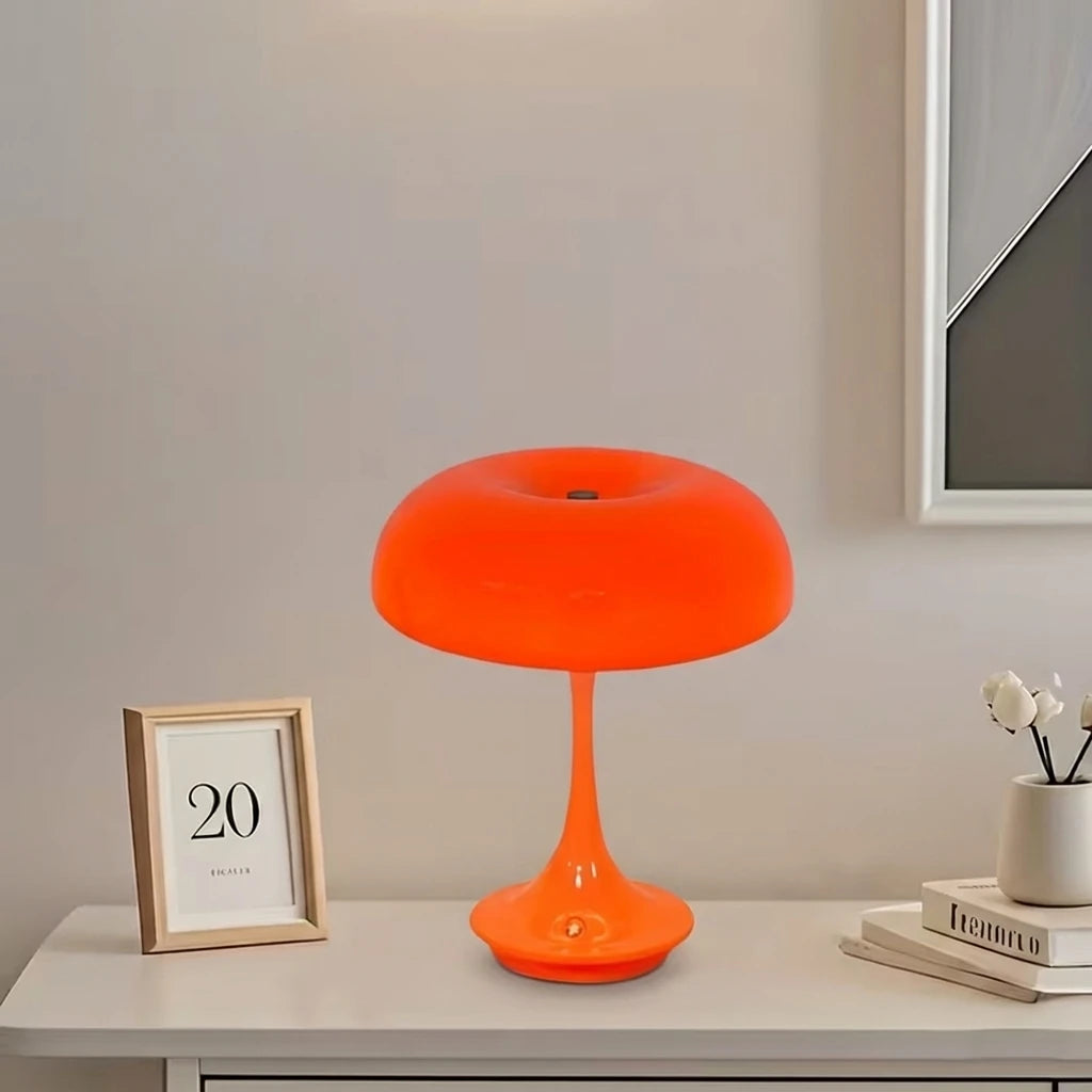 lampe moderne led couleurs réglables charge usb tactile orange sans motif