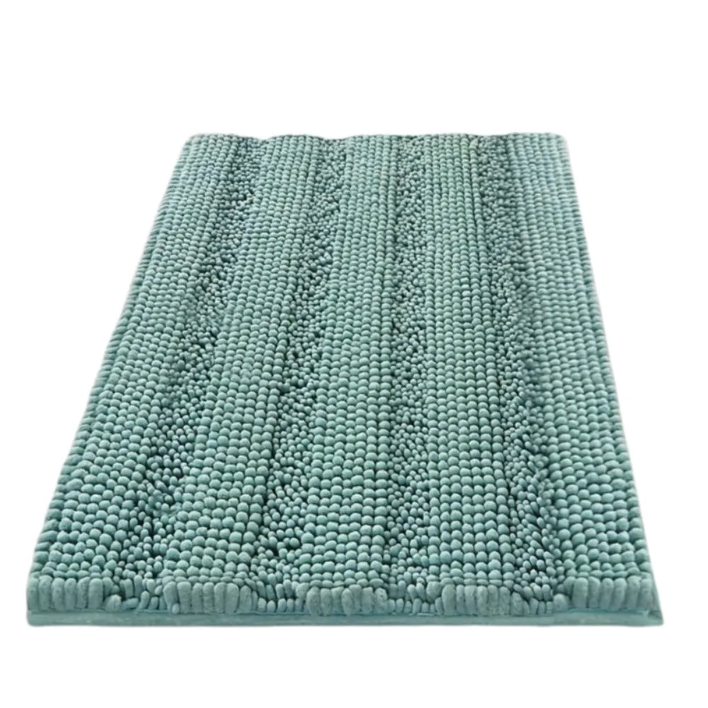 tapis bain antidérapant moderne tissu boules relief beige vert clair gris