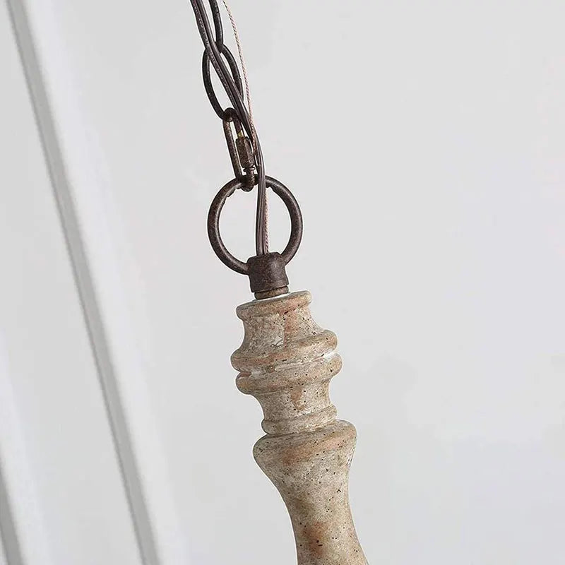 lustre suspendu bois rustique vintage marron foncé ampoules e14 62cm 59cm