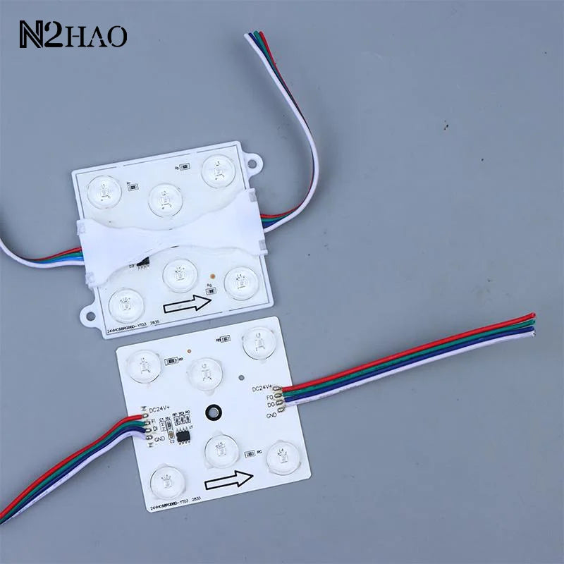 plaque led moderne blanc ronde opaques câbles multicolores modules led 24v