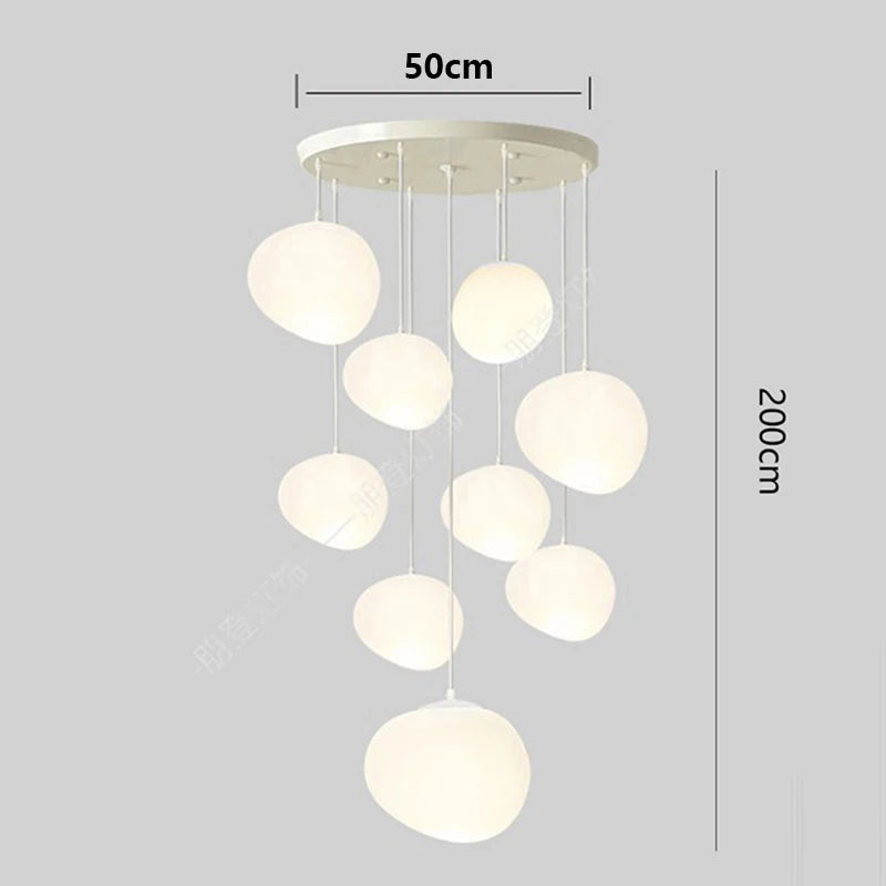 suspension lumineuse moderne blanche ronds alliage opacité éclairage intérieur salle bain led autoinstallation flux