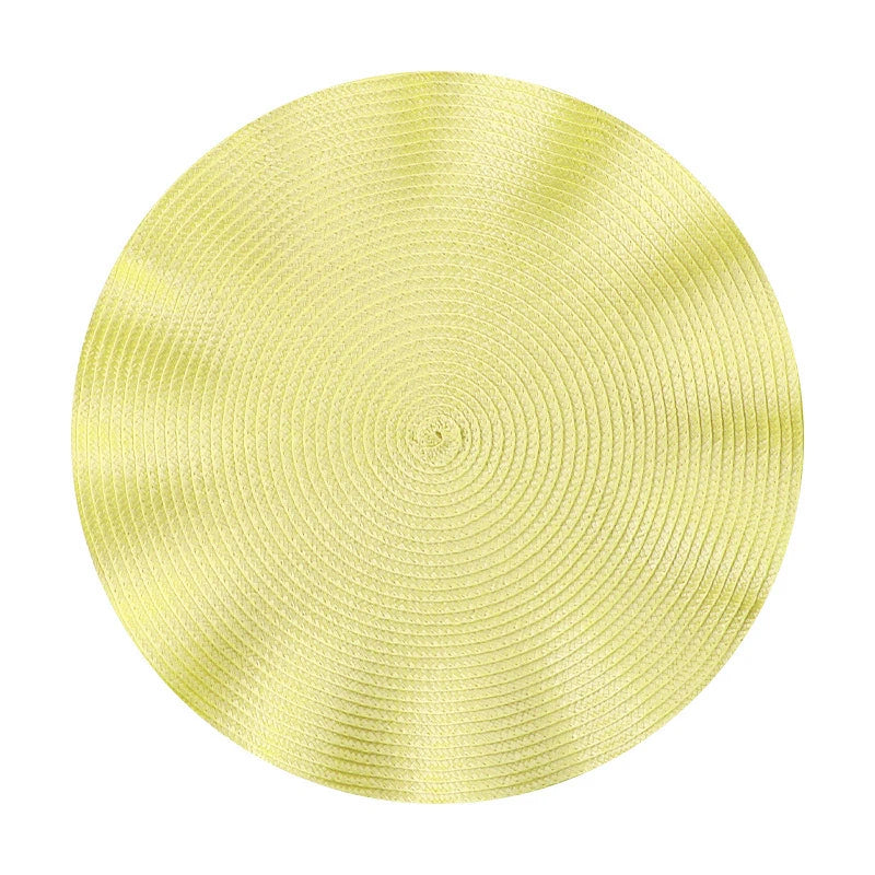 placemats ronds tissu rayures concentriques moderne rose doré rouge gris beige orange festive