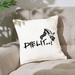 taie d'oreiller polyester motif géométrique moderne coussin carré noir symboles blancs étoile croix spirale