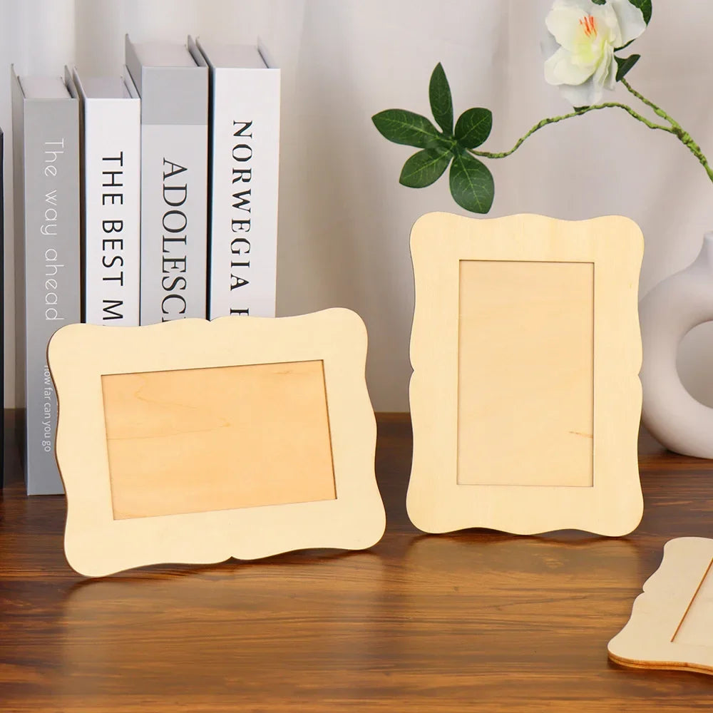 cadre photo bois naturel classique beige clair photos cartes postales decoration table mariage travail