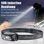 lampe frontale led rechargeable usb puissante portable camping pêche urgence sensoriel chargeur moderne pratique