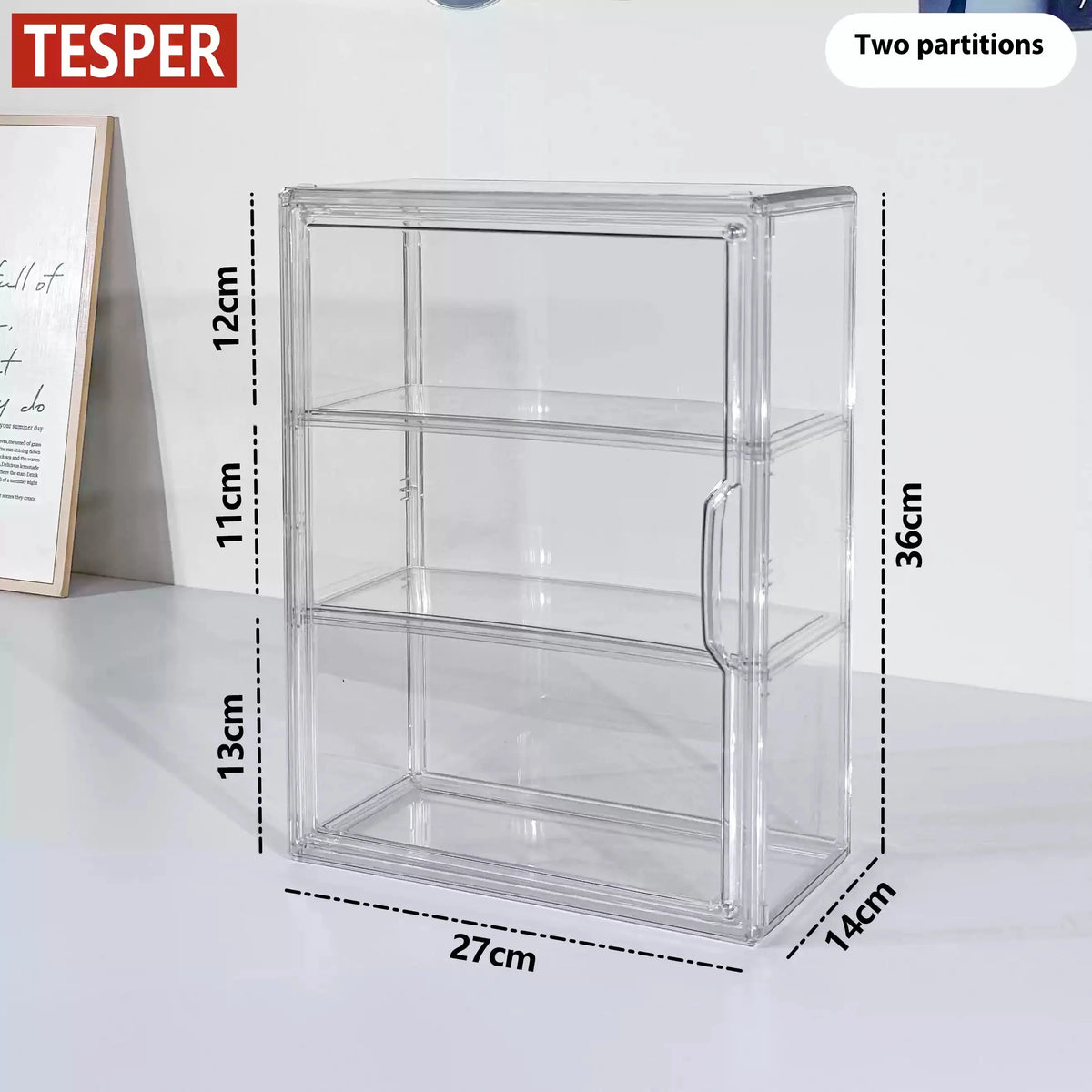 boîtes rangement transparentes réutilisables modernes niveaux organisation jouets cosmétiques plastique résine
