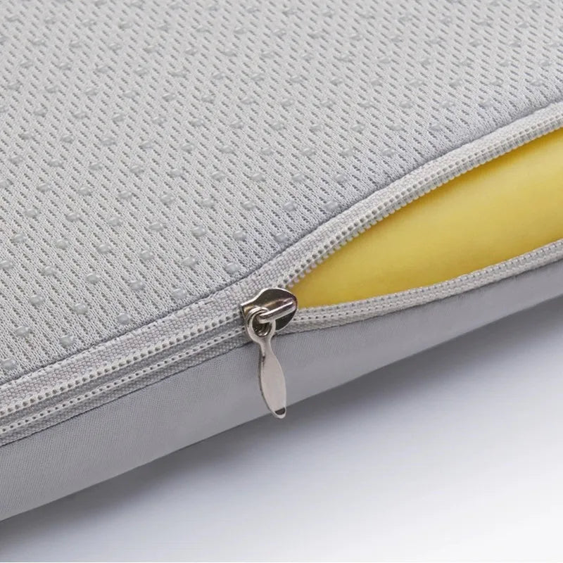 coussin mémoire forme 40x40cm bleu pastel texture rugueuse lavable minimaliste