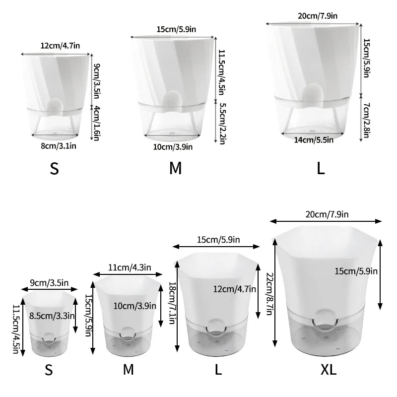 pots plante autoarrosants modernes blanc rose vert minimalistes grille tailles