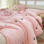 couette été brodée roses couverture lit polyester moderne minimaliste beige rose gris bleuclair adultes
