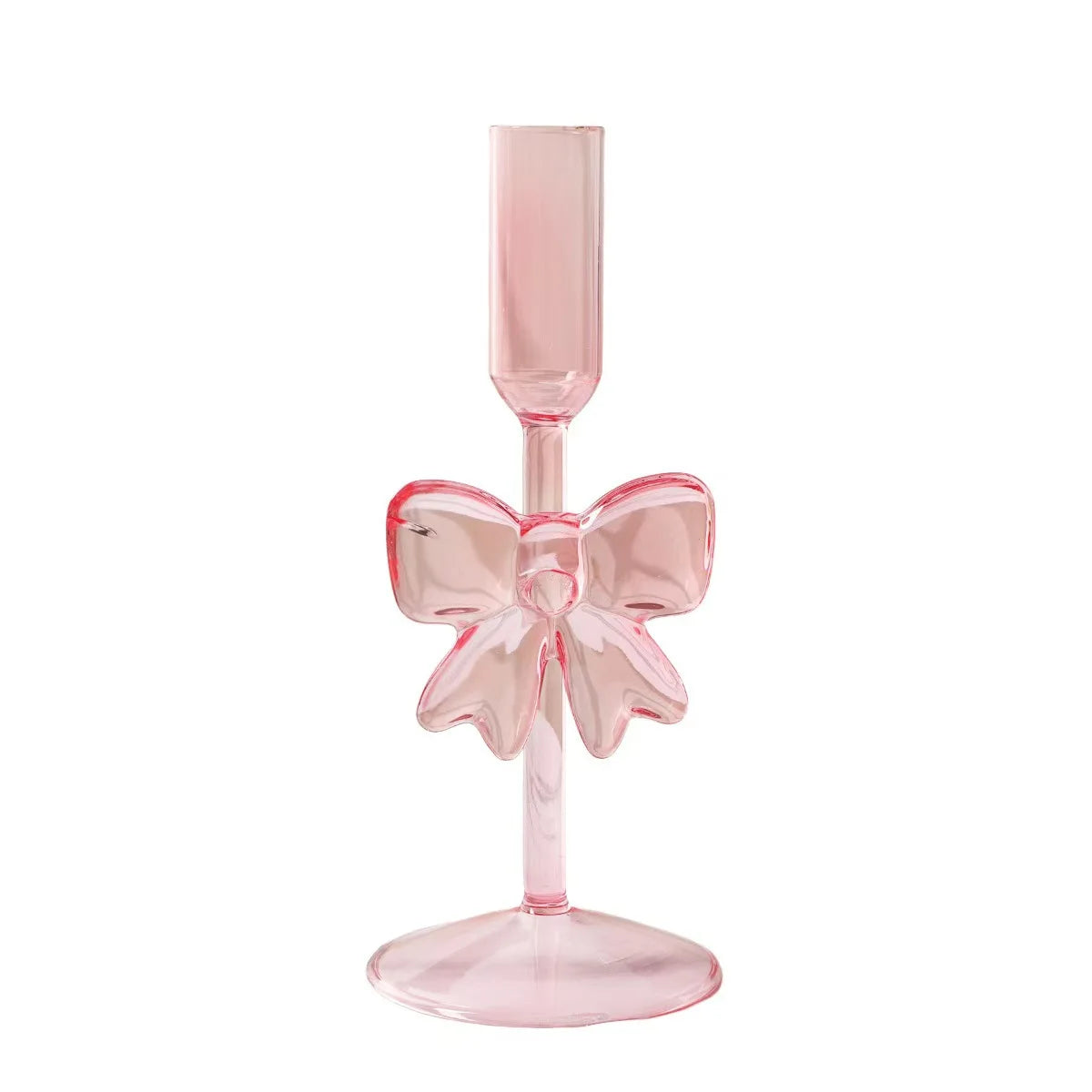 bougeoir moderne rose ruban décoratif base plate décoration table événement mariage