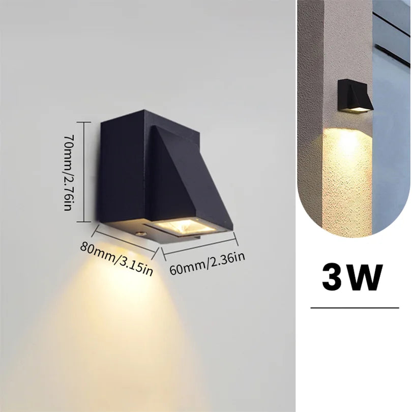 applique murale moderne led noir résistante intérieur extérieur 85265V ip65