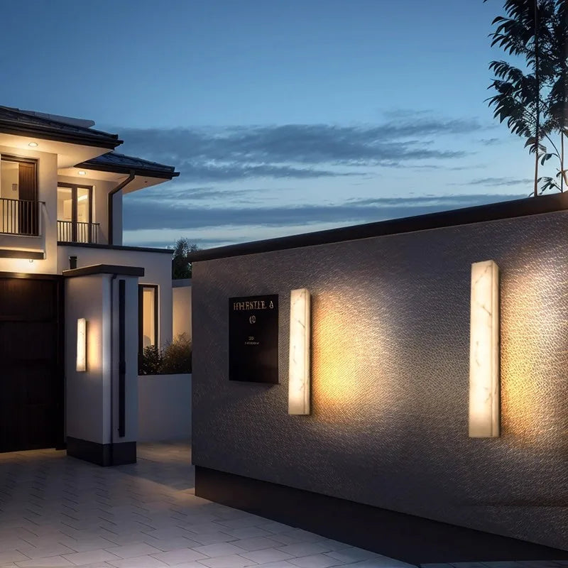 lampe murale moderne marbre blanc éclairage led imperméable autonome éclairage salon couloir