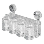 porte produits mural transparent texturé moderne ventouse brosses dents salle bain