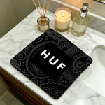 serviette toilette vert motif floral moderne crochets salle bain cuisine 25x30cm