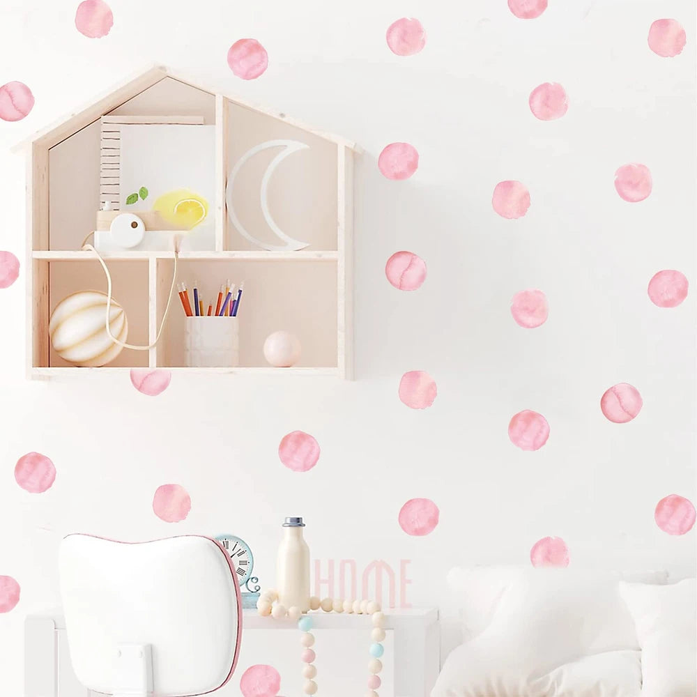 Stickers muraux rose violet gris circulaires marbrés modernes chambre enfants décoration mur adhésif