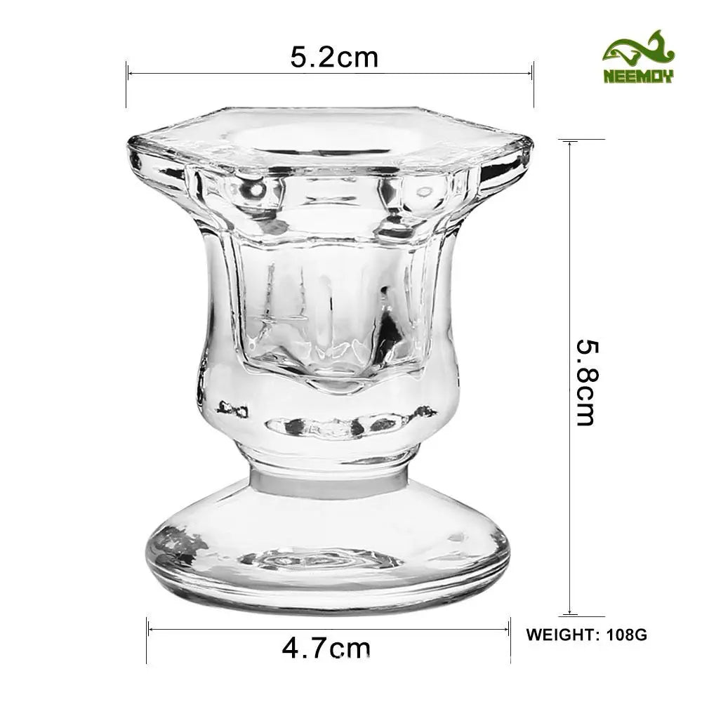 bougeoir verre classique transparent gravé décoration maison bougie aromathérapie ornement table