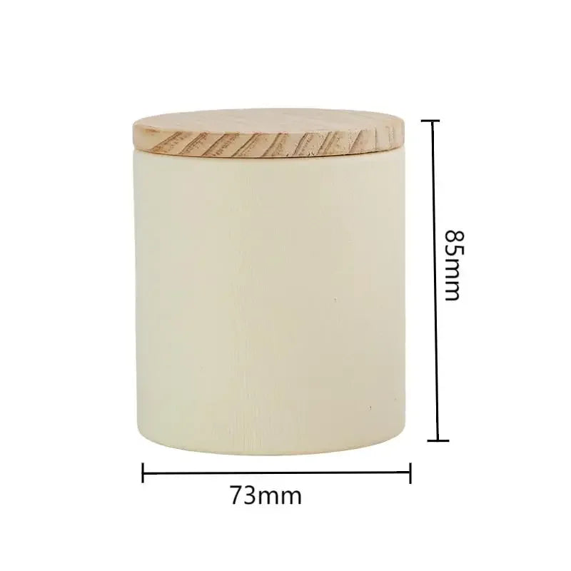 pots thé bois couvercle pots épices boîtes stockage respectueux environnement blanc jaune vert rouge