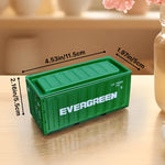 conteneur métal vert conteneur maritime EVERGREEN numéroté industriel décoratif miniature