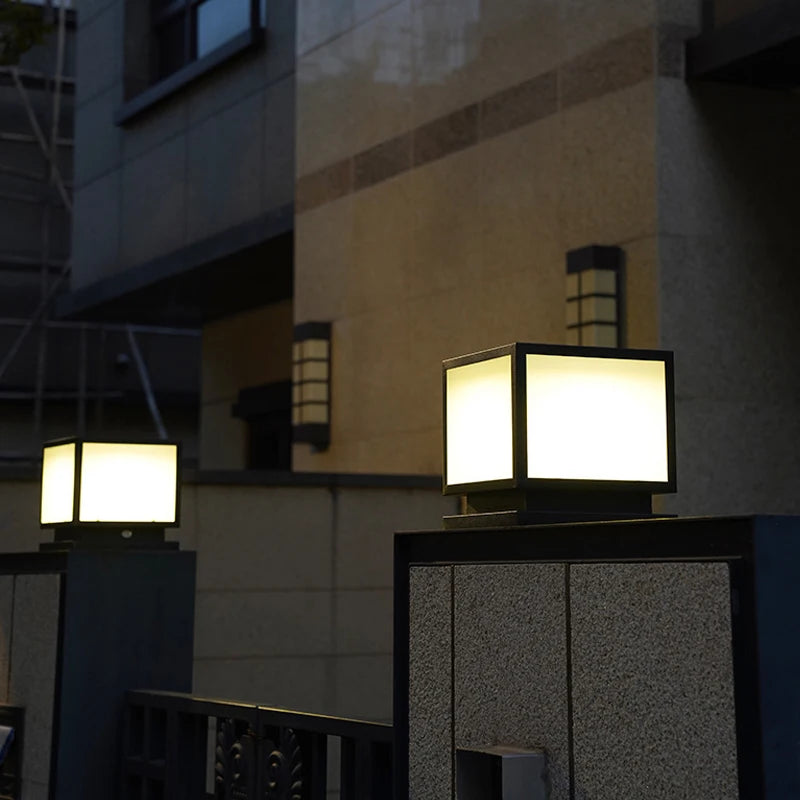 lampe solaire moderne noire led industrielle ip65 étanche décoration extérieure