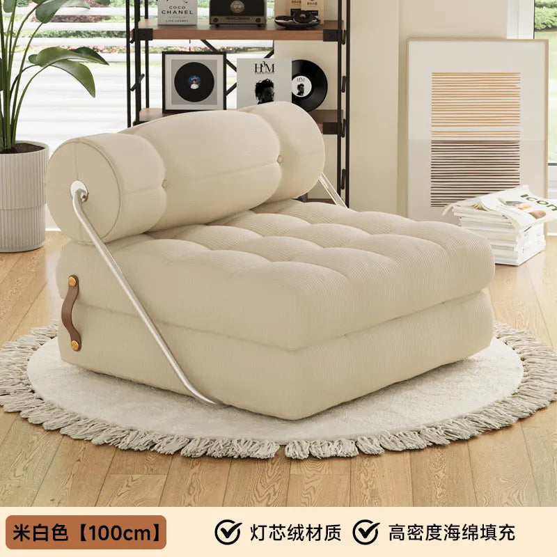 canapé lit contemporain blanc tufté minimaliste inclinable pliable maison salon moderne