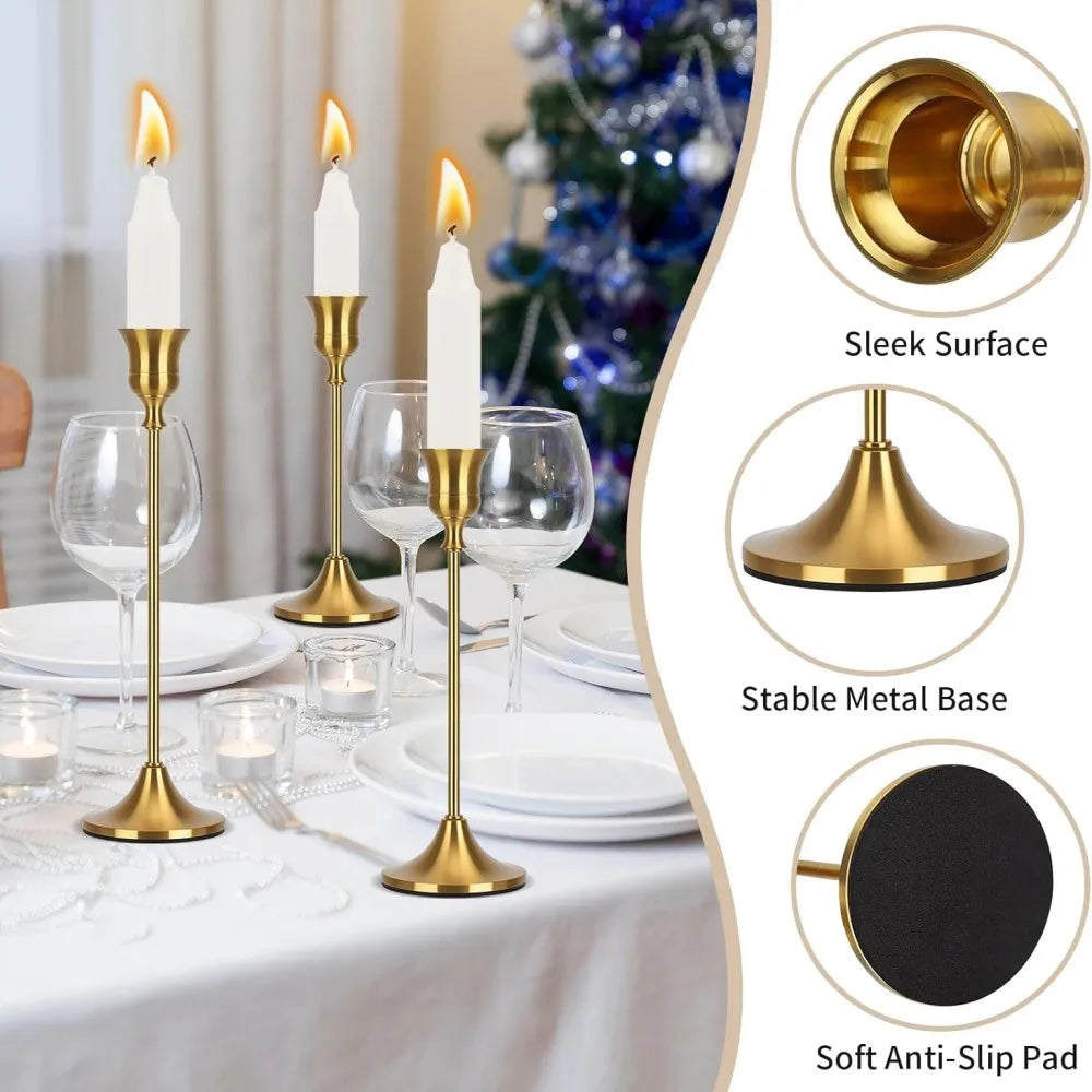 décoration intérieure moderne bougeoirs dorés support bougie ensemble 6pcs 48pcs chandelles blanches maison