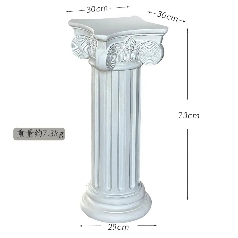 colonne décorative résine noire blanche motifs végétaux intérieur extérieur classique ornements plateau carréextérieurintérieurluxeboutiquedécorationhome