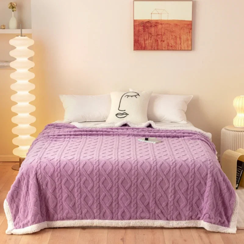 couverture géométrique moderne multi usages beige marron bleu violet verte rose