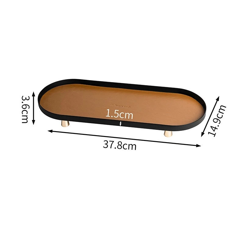 plateau ovale moderne plateau rangement métal couleur beige doré matériau mat opacité vis dorées