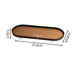 plateau ovale moderne plateau rangement métal couleur beige doré matériau mat opacité vis dorées