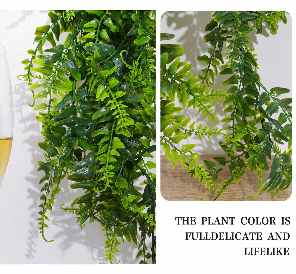 plantes artificielles feuilles vertes vigne moderne décoration murale extérieur accrochées 85cm
