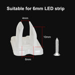 clips fixation ruban led transparent vis support bande lumineuse néon flexible blanc